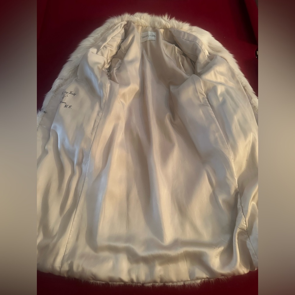 Rare Bloomingdale’s Mink & Fox Fur Full-Length Coat Luxury Ivory Opera Coat 46” - Picture 13 of 13